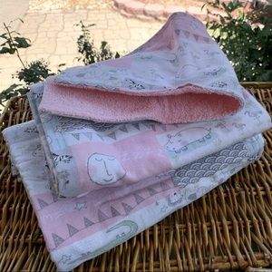 Hand Made Pink Animal Themed Soft Baby Blanket Set